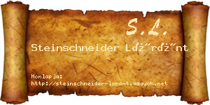 Steinschneider Lóránt névjegykártya